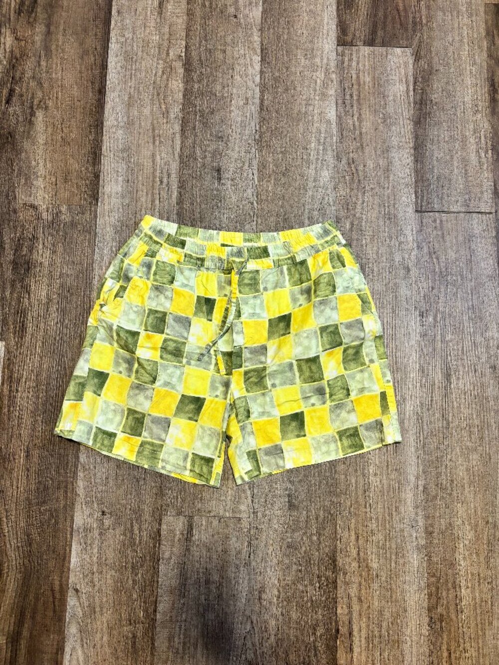 Zara Pastel Art Checkered Shorts 7" Inseam